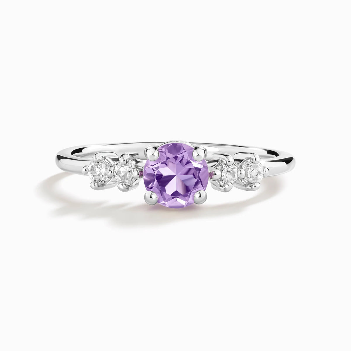 Lavender Amethyst Five Stone Ring in Sterling Silver - SJR London Timepiece
