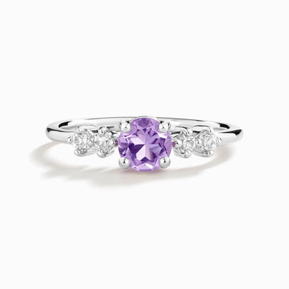 Lavender Amethyst Five Stone Ring in Sterling Silver - SJR London Timepiece