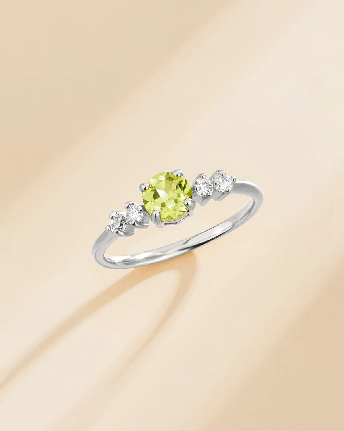 Peridot Five Stone Ring in Sterling Silver - SJR London Timepiece