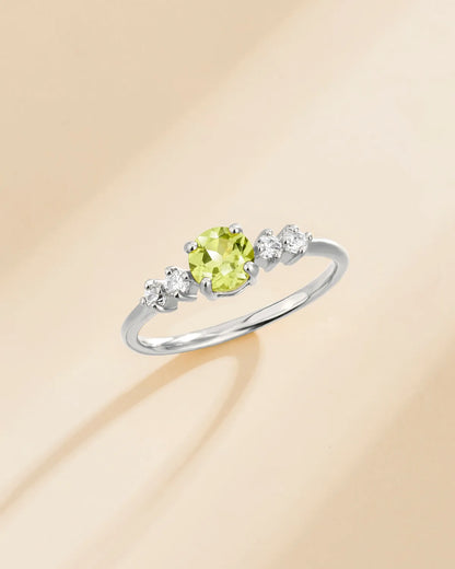 Peridot Five Stone Ring in Sterling Silver - SJR London Timepiece