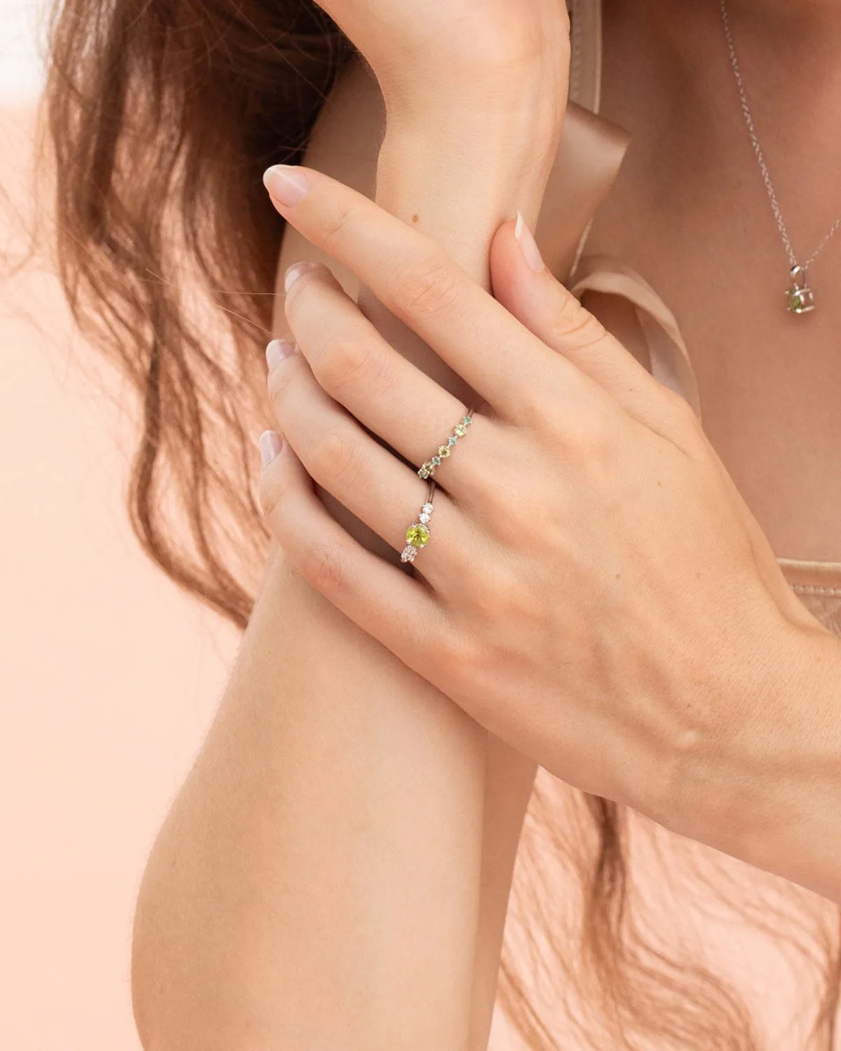 Peridot Five Stone Ring in Sterling Silver - SJR London Timepiece