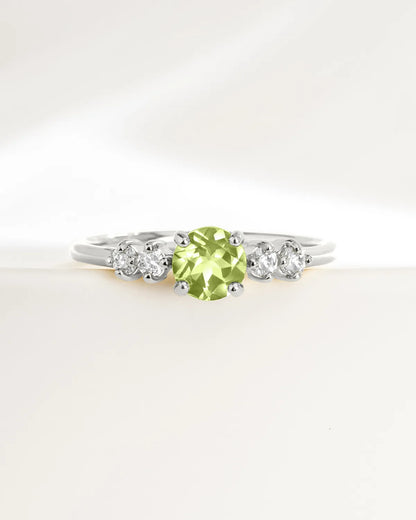 Peridot Five Stone Ring in Sterling Silver - SJR London Timepiece