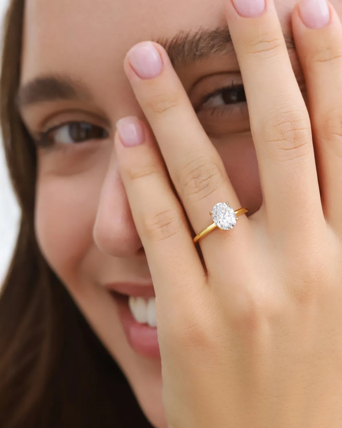 2 ct Oval Solitaire Moissanite Engagement Ring in 18k Gold Vermeil - SJR London Timepiece