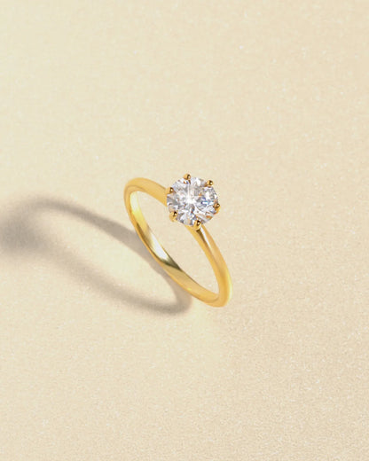 1 ct Round Solitaire Moissanite Engagement Ring in 18k Gold Vermeil - SJR London Timepiece