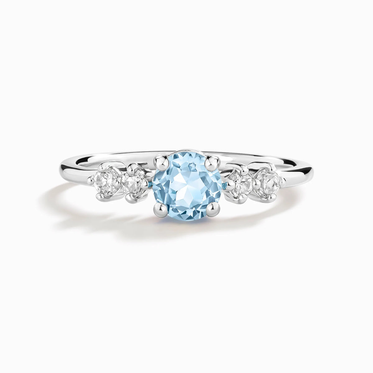 Sky Blue Topaz Five Stone Ring in Sterling Silver - SJR London Timepiece