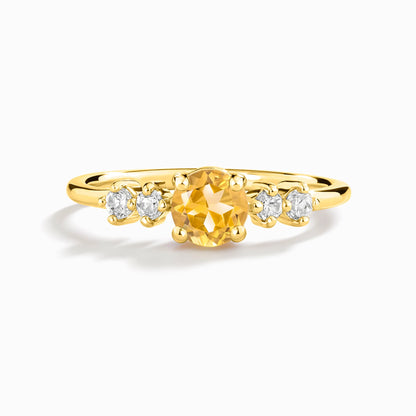 Citrine Five Stone Ring in 18k Gold Vermeil - SJR London Timepiece
