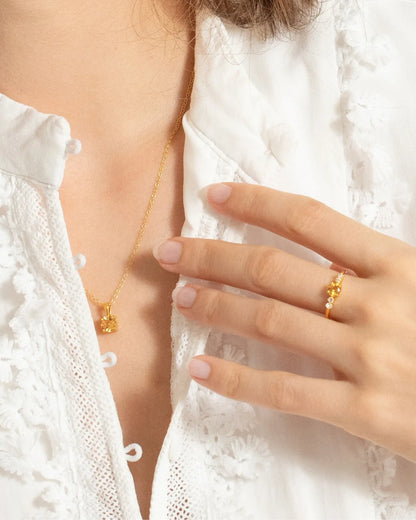 Citrine Five Stone Ring in 18k Gold Vermeil - SJR London Timepiece