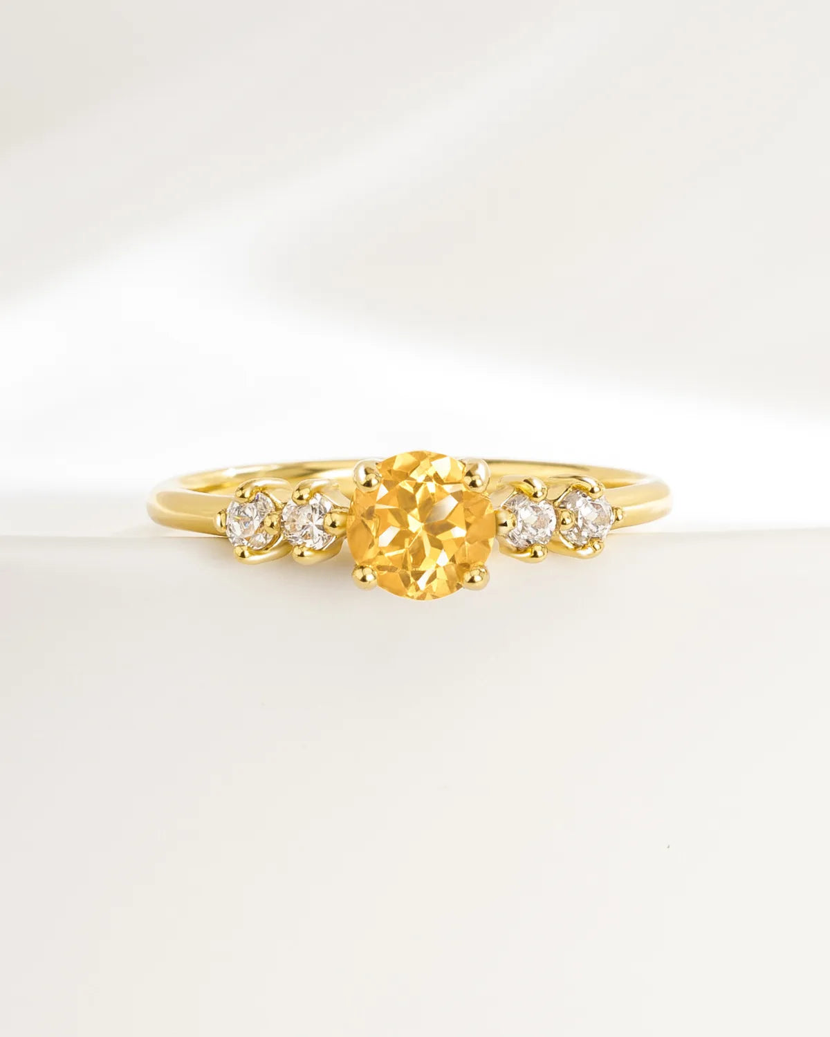 Citrine Five Stone Ring in 18k Gold Vermeil - SJR London Timepiece
