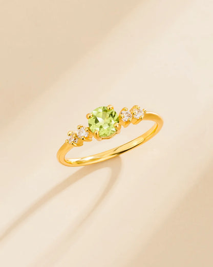 Peridot Five Stone Ring in 18k Gold Vermeil - SJR London Timepiece