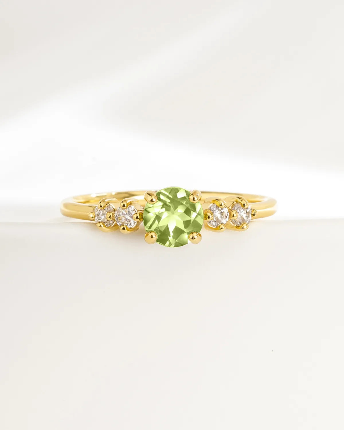 Peridot Five Stone Ring in 18k Gold Vermeil - SJR London Timepiece