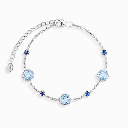 Blue Sapphire & Blue Topaz Bracelet in Sterling Silver - SJR London Timepiece