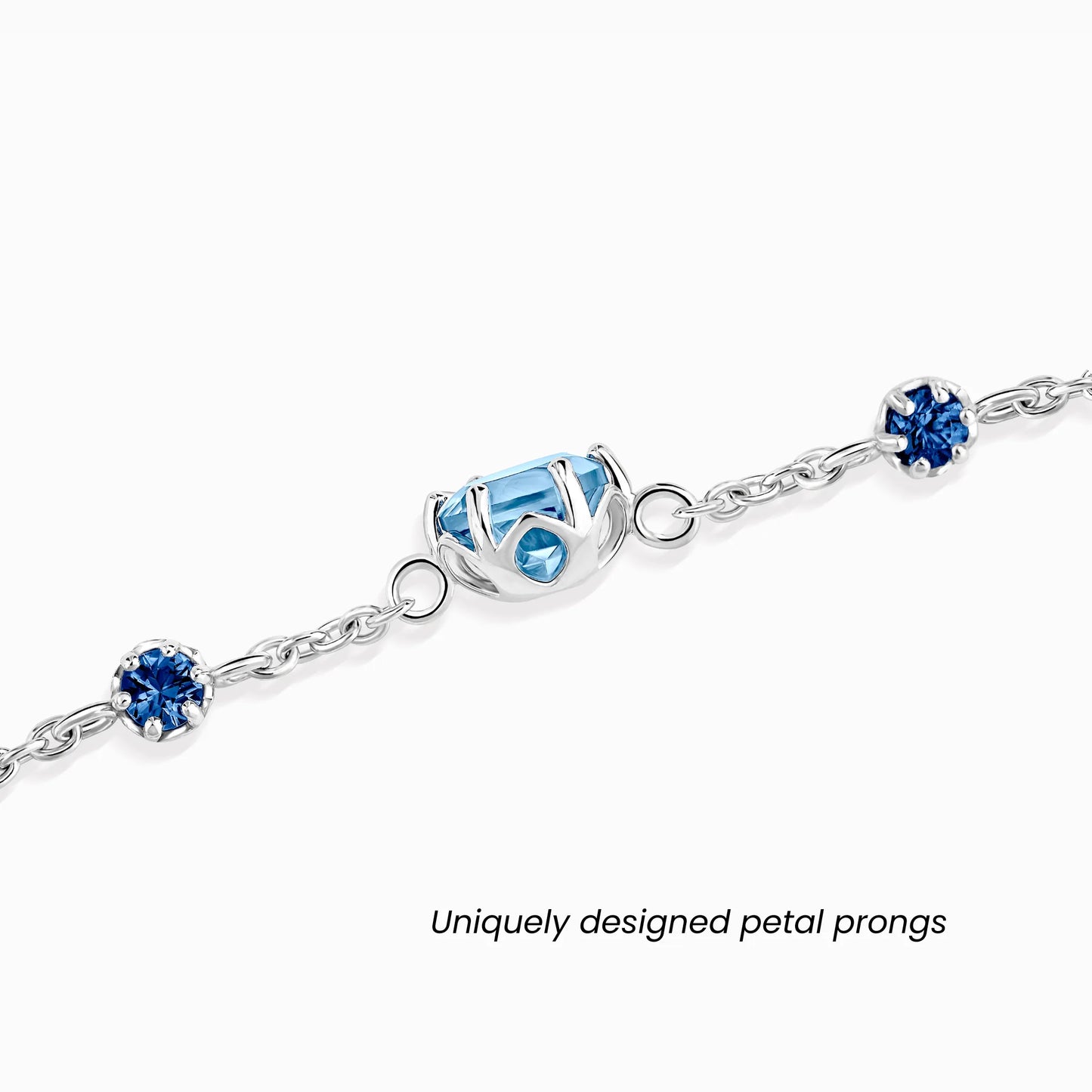 Blue Sapphire & Blue Topaz Bracelet in Sterling Silver - SJR London Timepiece