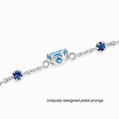 Blue Sapphire & Blue Topaz Bracelet in Sterling Silver - SJR London Timepiece