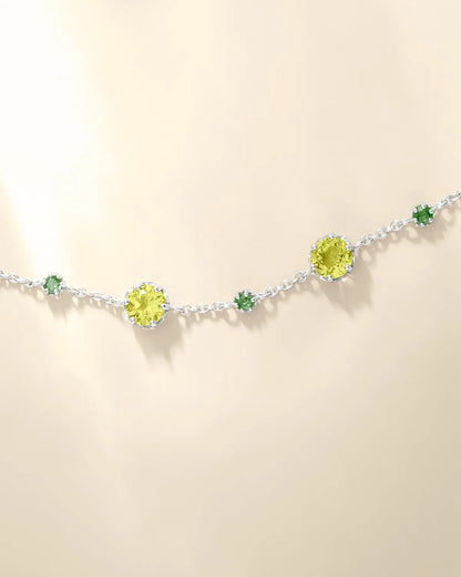 Emerald & Peridot Bracelet in Sterling Silver - SJR London Timepiece