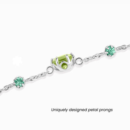 Emerald & Peridot Bracelet in Sterling Silver - SJR London Timepiece