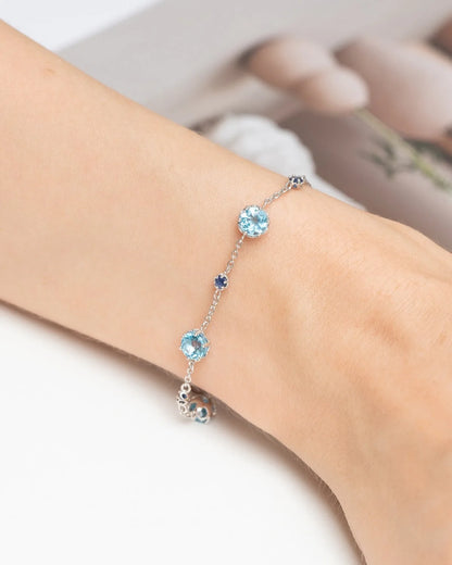 Blue Sapphire & Blue Topaz Jewellery Set in Sterling Silver - SJR London Timepiece