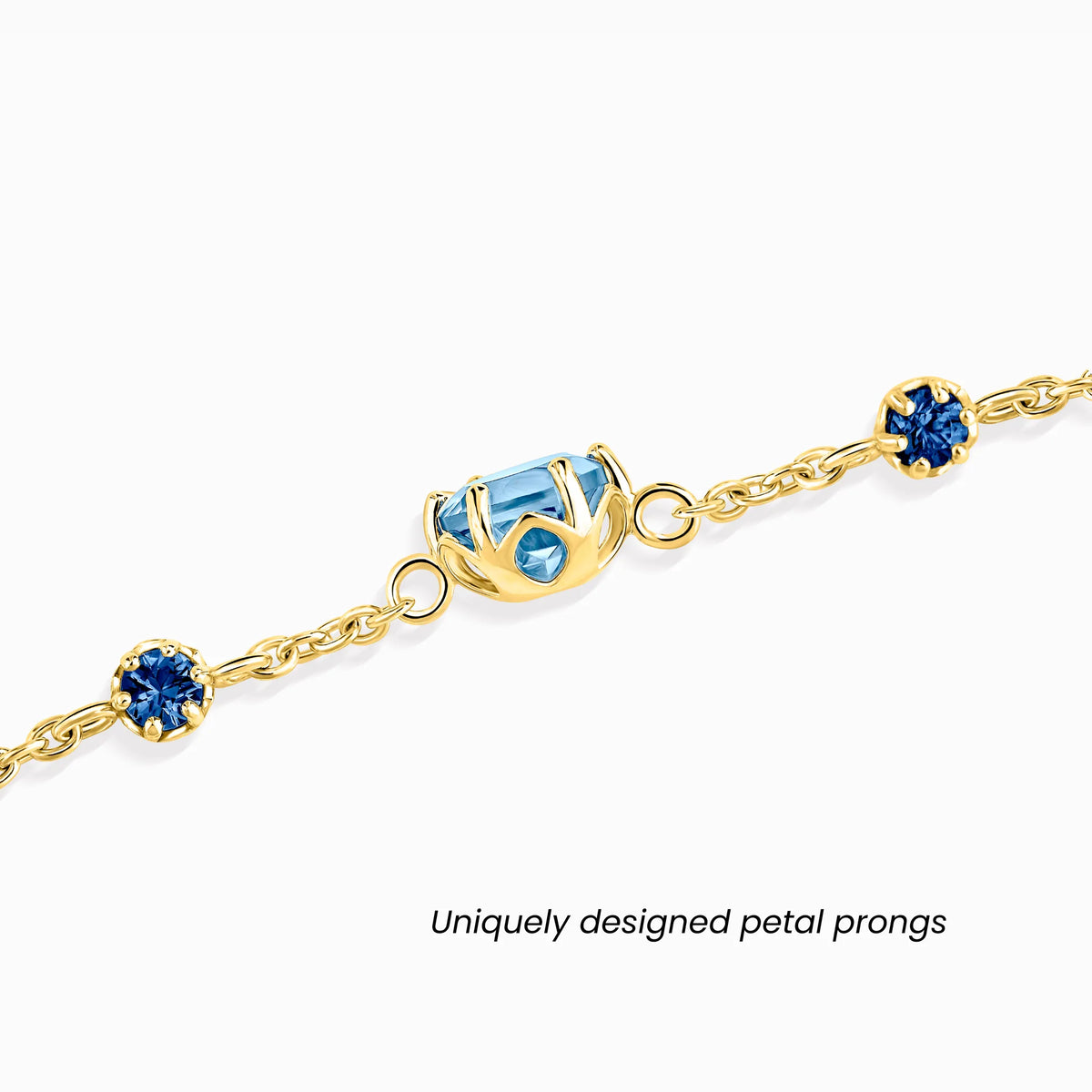 Blue Sapphire & Blue Topaz Bracelet in 18k Gold Vermeil - SJR London Timepiece