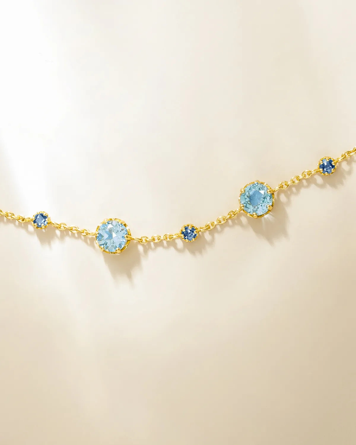 Blue Sapphire & Blue Topaz Bracelet in 18k Gold Vermeil - SJR London Timepiece