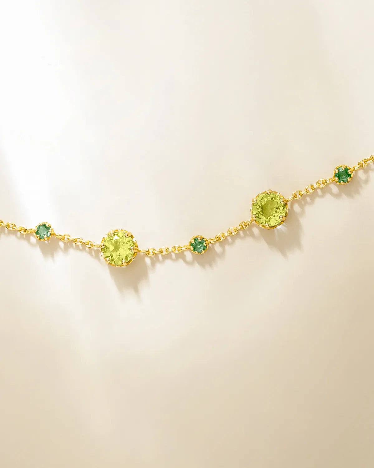 Emerald & Peridot Jewellery Set in 18k Gold Vermeil - SJR London Timepiece