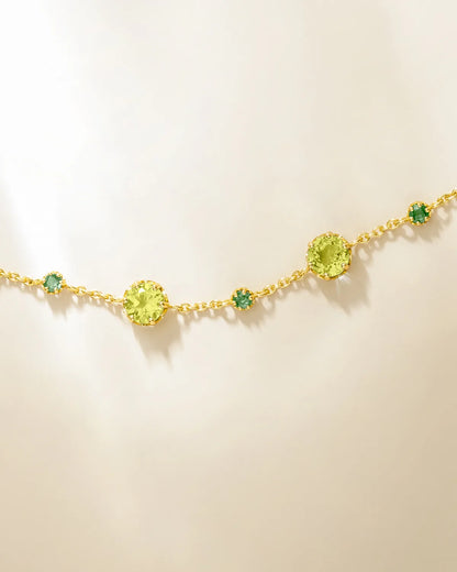 Emerald & Peridot Jewellery Set in 18k Gold Vermeil - SJR London Timepiece