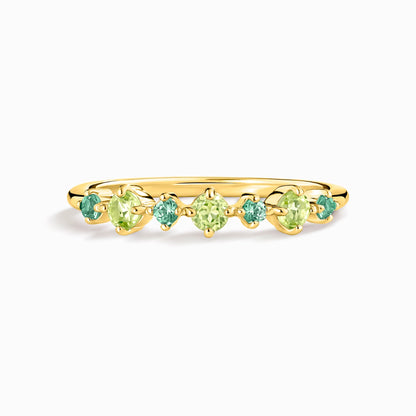 Emerald & Peridot Stackable Half Eternity Band in 18K Gold Vermeil - SJR London Timepiece