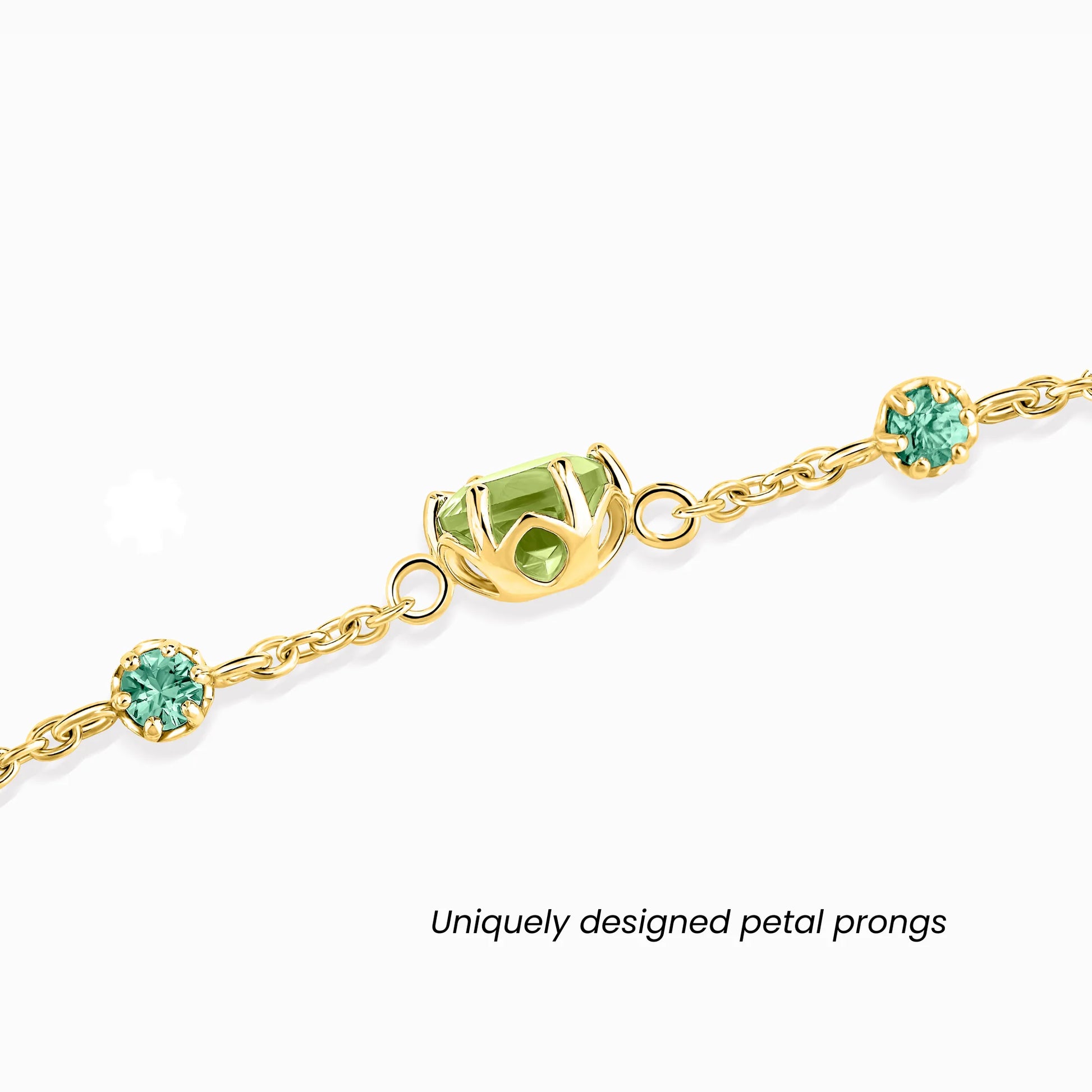Emerald & Peridot Bracelet in 18k Gold Vermeil - SJR London Timepiece