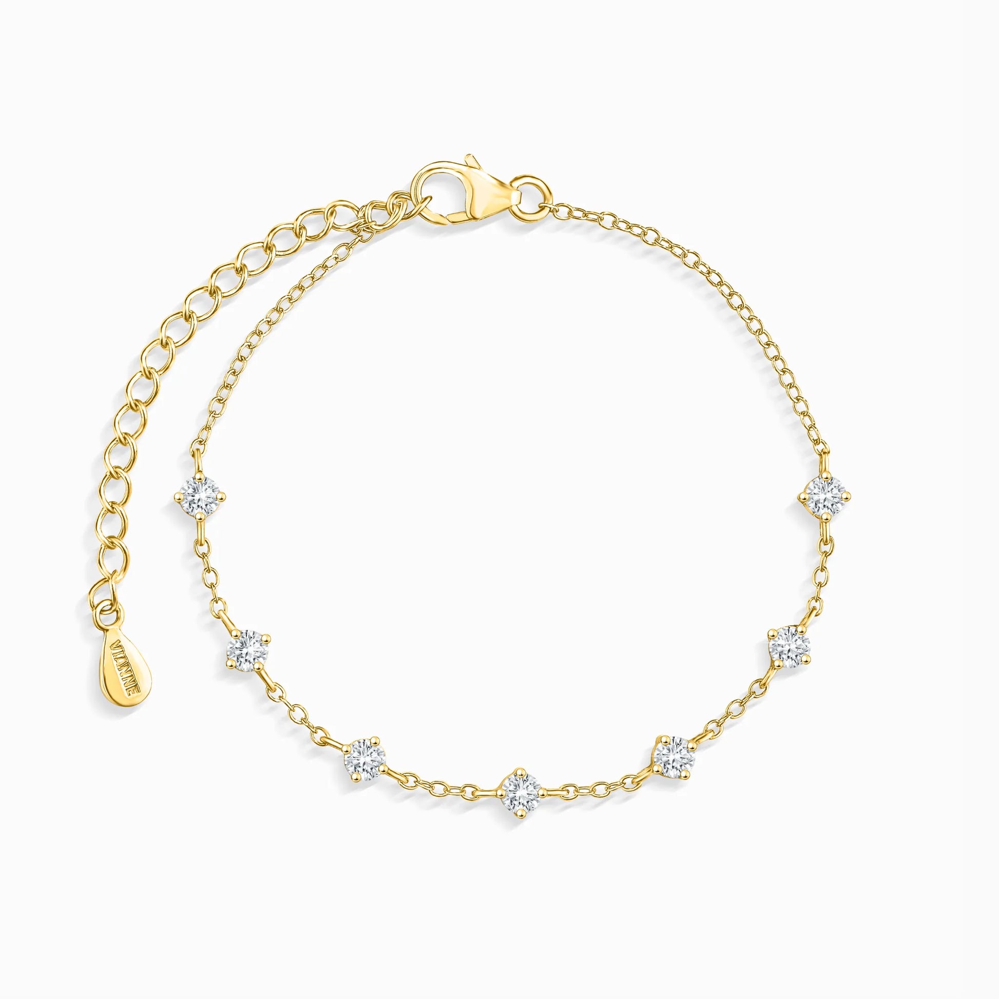 Moissanite Bracelet in 18k Gold Vermeil - SJR London Timepiece