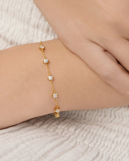 Moissanite Bracelet in 18k Gold Vermeil - SJR London Timepiece