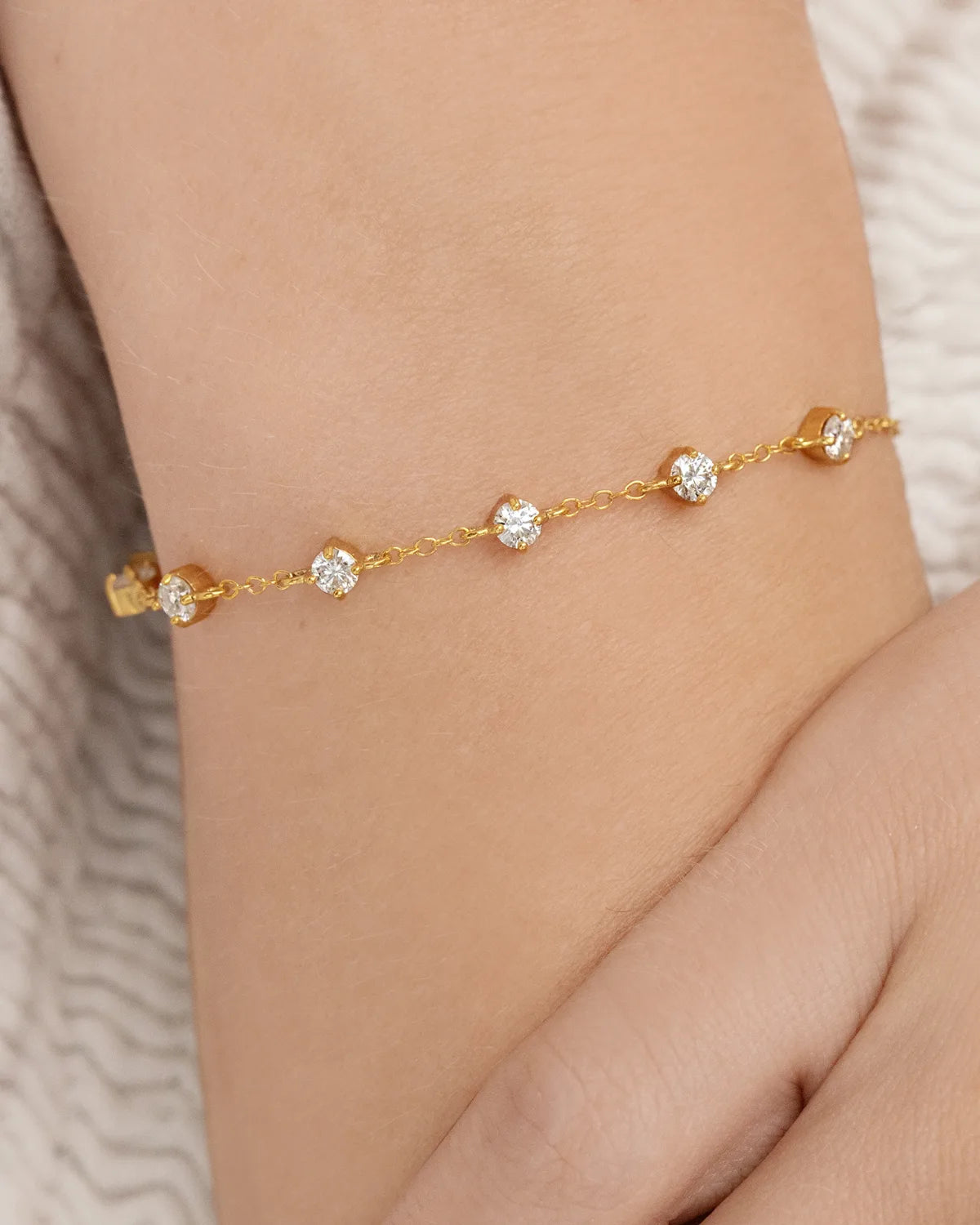 Moissanite Bracelet in 18k Gold Vermeil - SJR London Timepiece