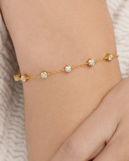 Moissanite Bracelet in 18k Gold Vermeil - SJR London Timepiece