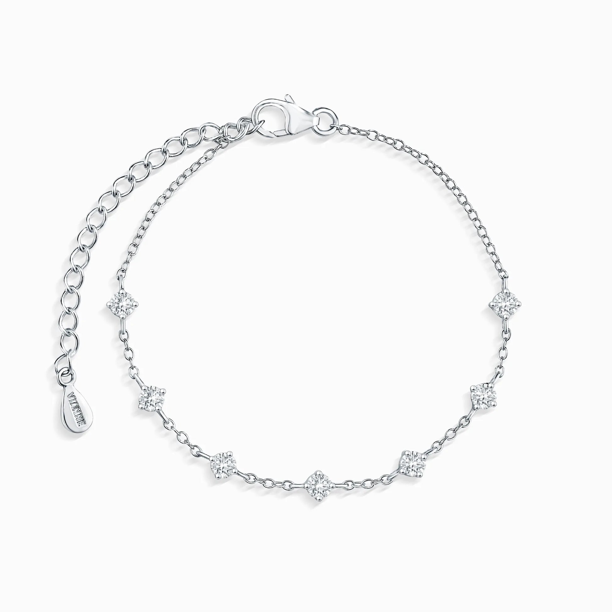 Moissanite Bracelet in Sterling Silver - SJR London Timepiece