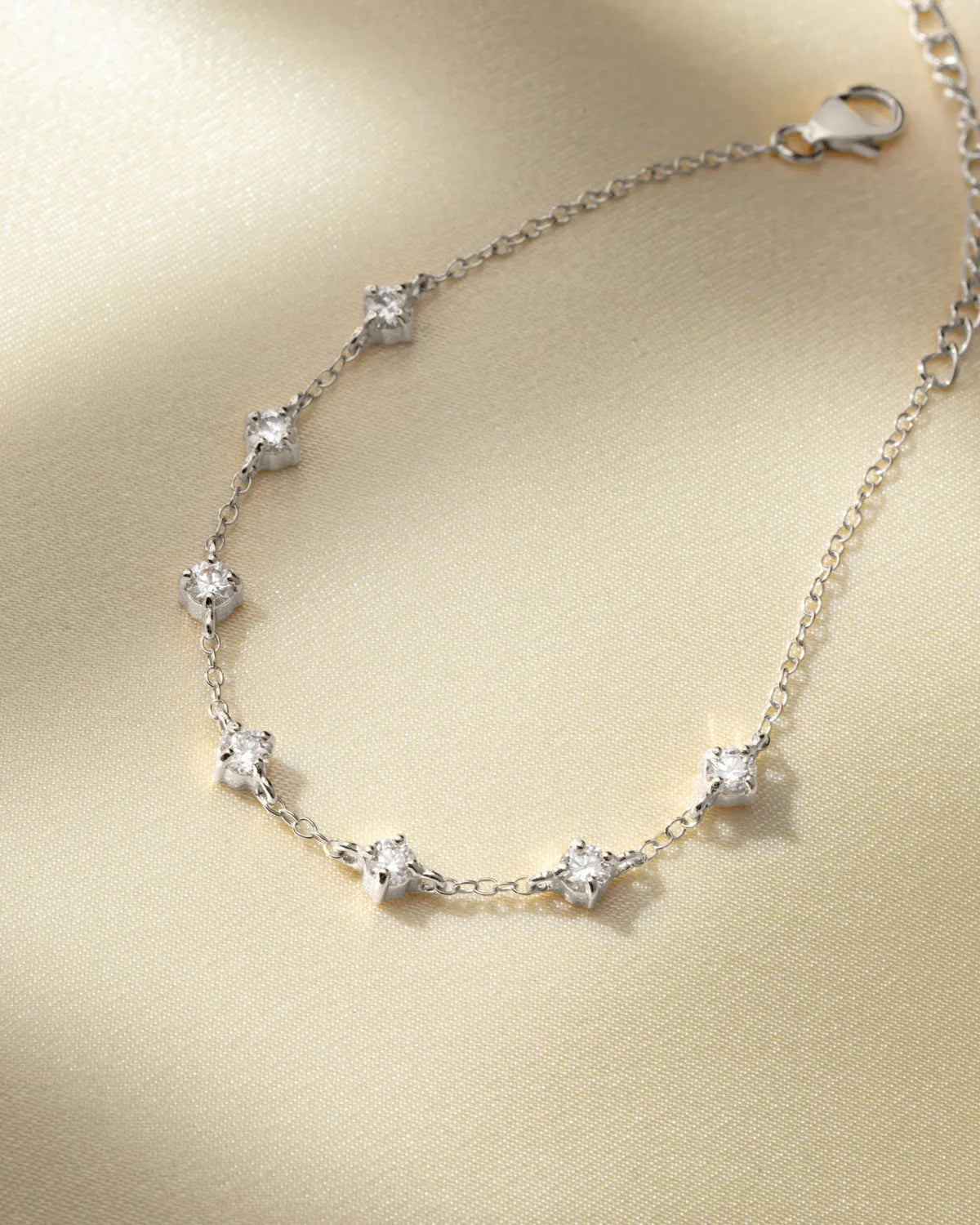 Moissanite Bracelet in Sterling Silver - SJR London Timepiece