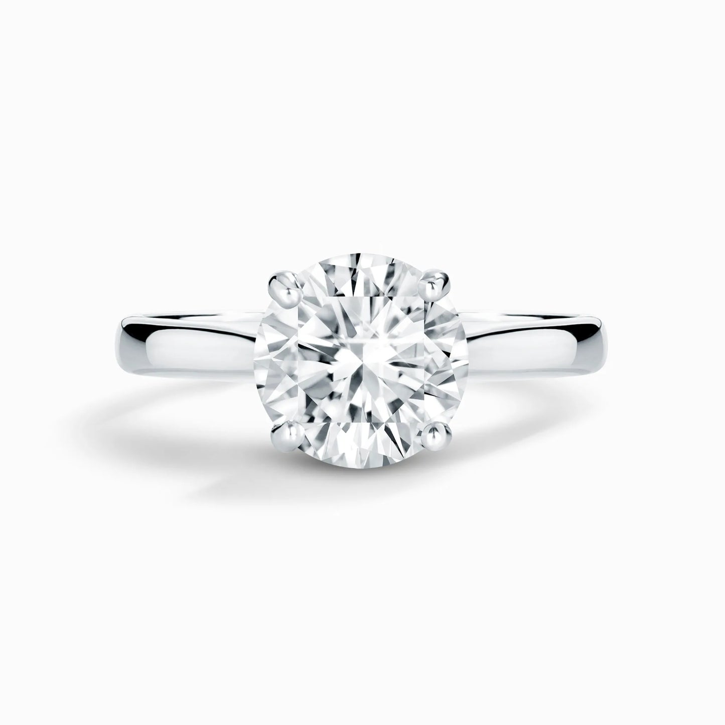 2 ct Round Solitaire Moissanite Engagement Ring in Sterling Silver - SJR London Timepiece