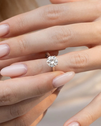 2 ct Round Solitaire Moissanite Engagement Ring in Sterling Silver - SJR London Timepiece