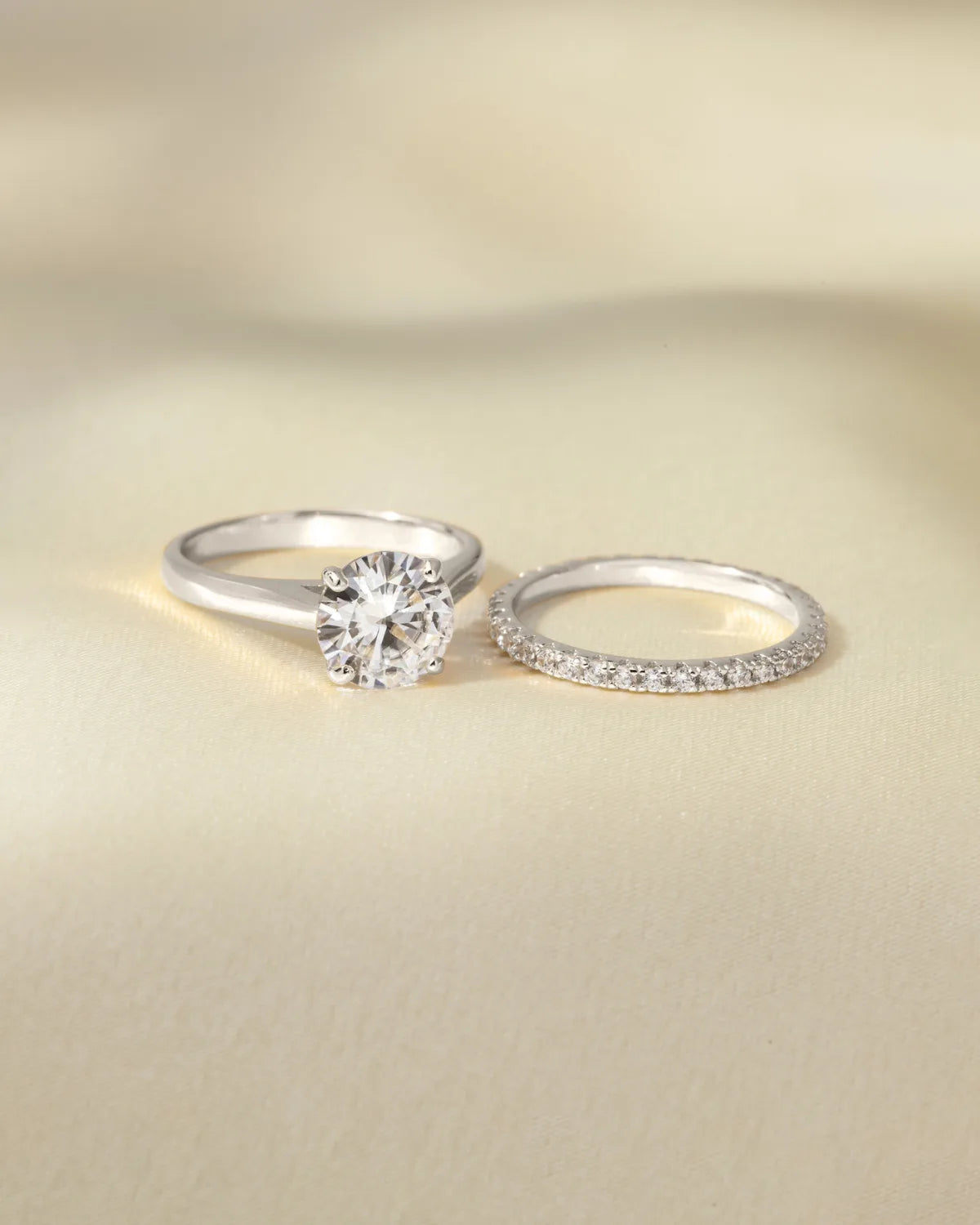 2 ct Round Solitaire Moissanite Engagement Ring in Sterling Silver - SJR London Timepiece