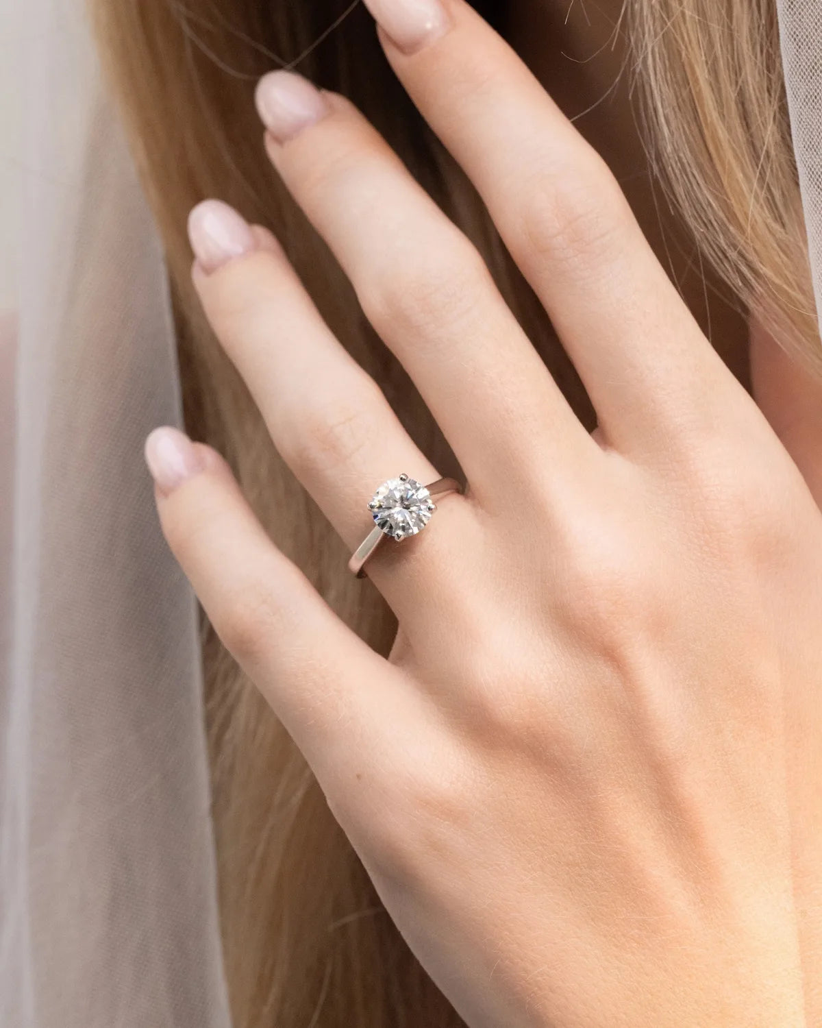 2 ct Round Solitaire Moissanite Engagement Ring in Sterling Silver - SJR London Timepiece