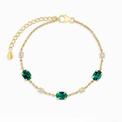 Emerald Bracelet in 18k Gold Vermeil - SJR London Timepiece