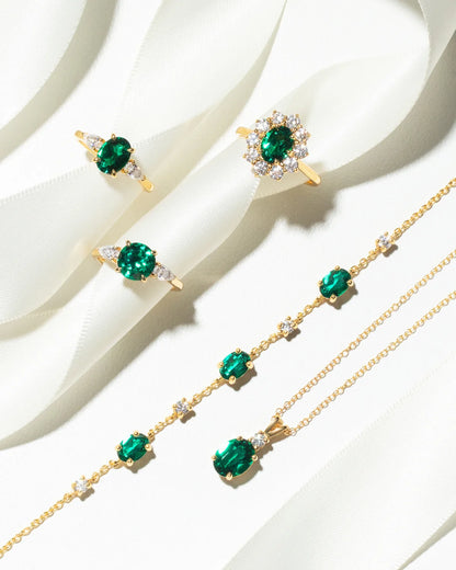 Emerald Bracelet in 18k Gold Vermeil - SJR London Timepiece