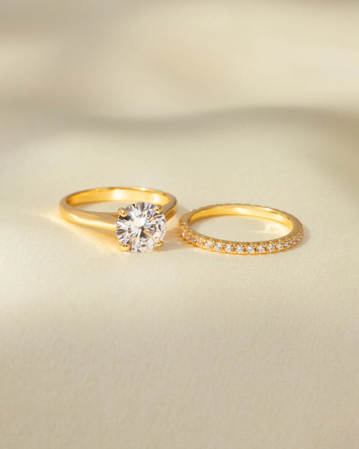 2 ct Round Solitaire Moissanite Engagement Ring in 18k Gold Vermeil - SJR London Timepiece