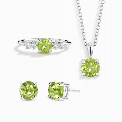 Peridot Everyday Jewellery Gift Set in Sterling Silver - SJR London Timepiece