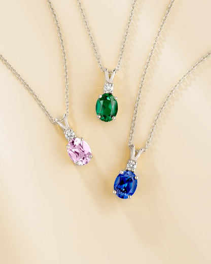 Emerald Pendant Necklace in Sterling Silver - SJR London Timepiece