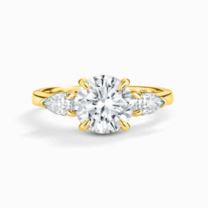 2 ct Round Moissanite Three Stone Engagement Ring in 18k Gold Vermeil - SJR London Timepiece