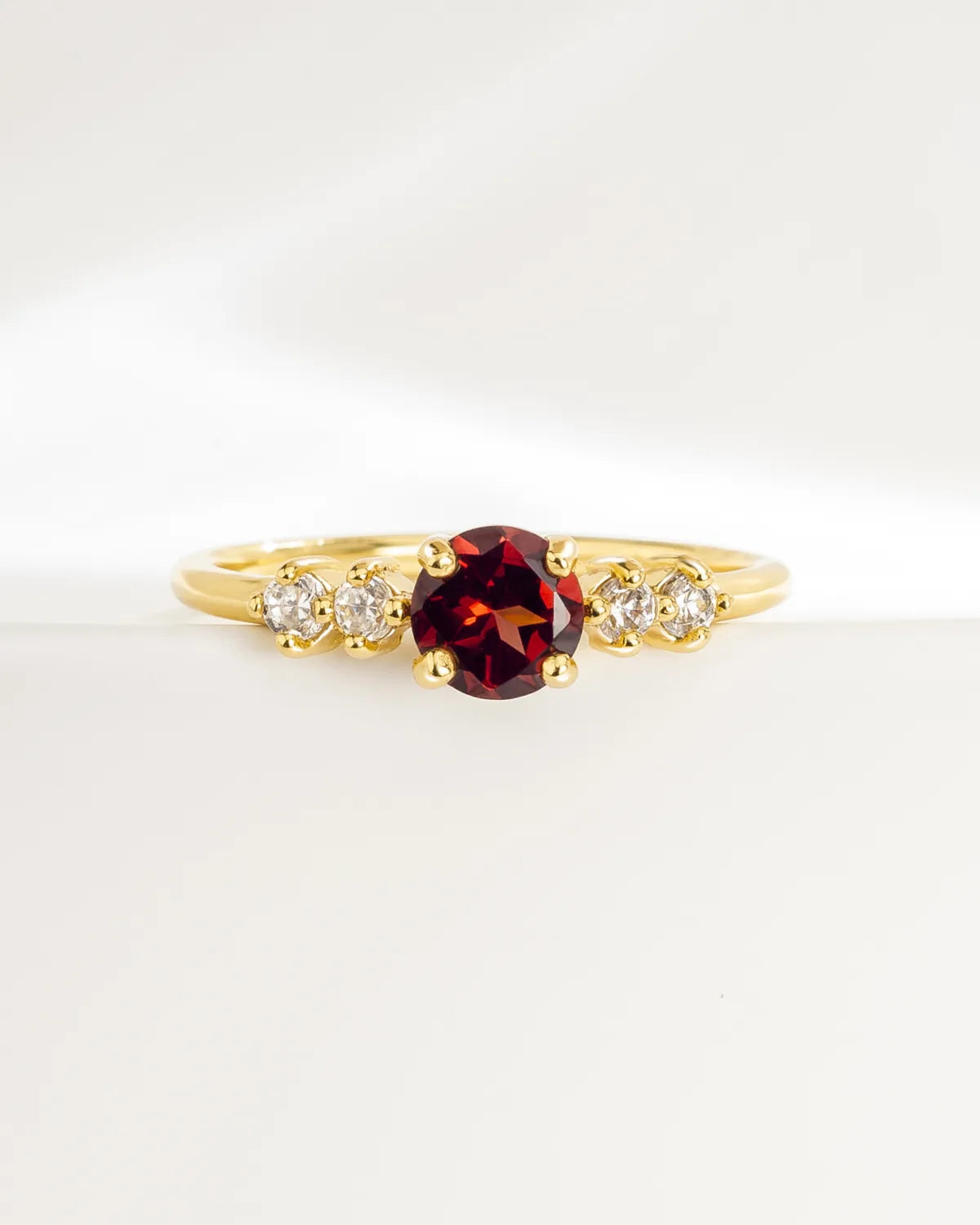 Garnet Everyday Jewellery Gift Set in 18k Gold Vermeil - SJR London Timepiece