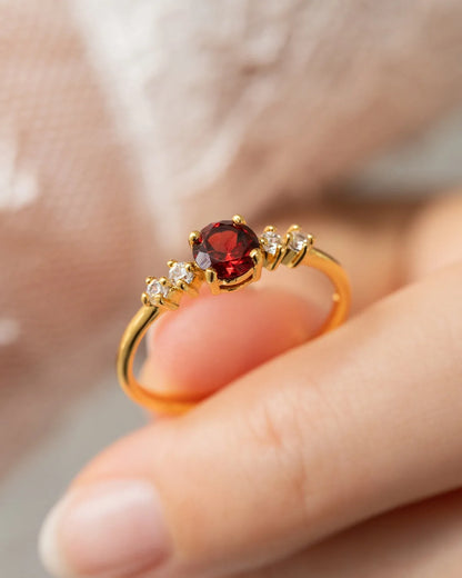 Garnet Everyday Jewellery Gift Set in 18k Gold Vermeil - SJR London Timepiece