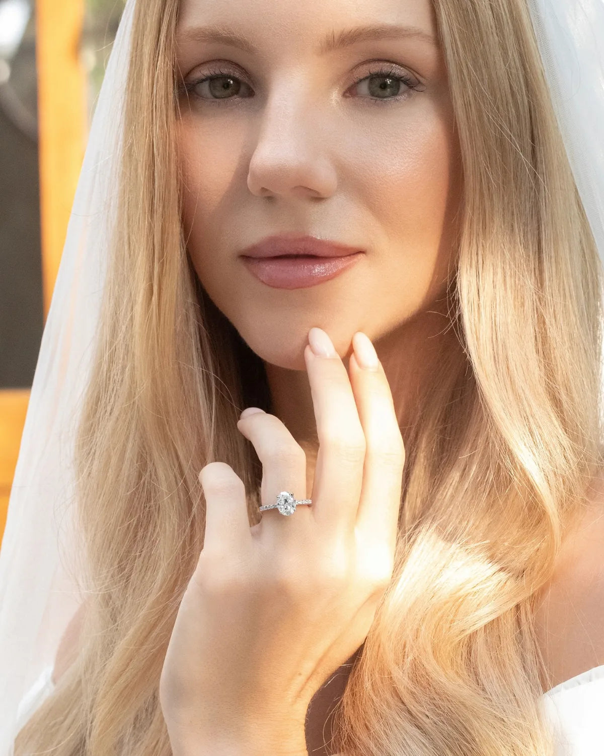 2 ct Oval Solitaire Moissanite Engagement Ring with Pavé Band in Sterling Silver - SJR London Timepiece