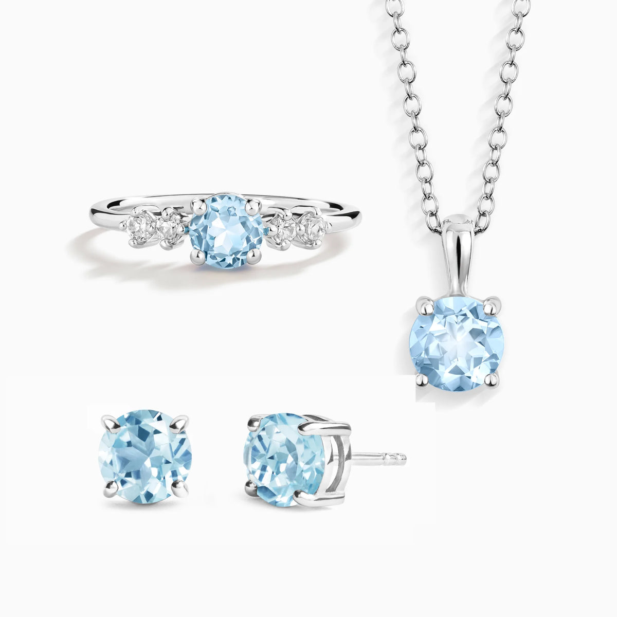 Blue Topaz Everyday Jewellery Gift Set in Sterling Silver - SJR London Timepiece