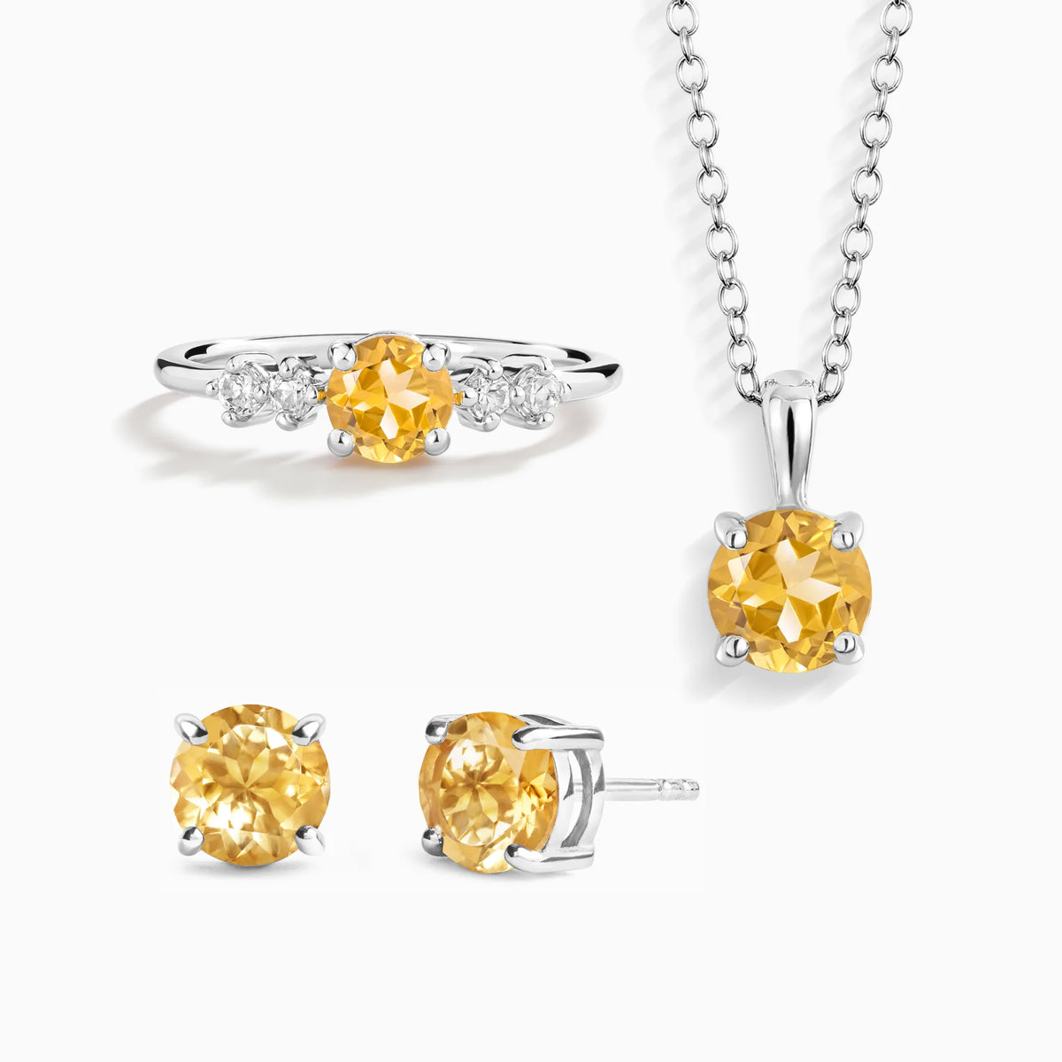 Citrine Everyday Jewellery Gift Set in Sterling Silver - SJR London Timepiece