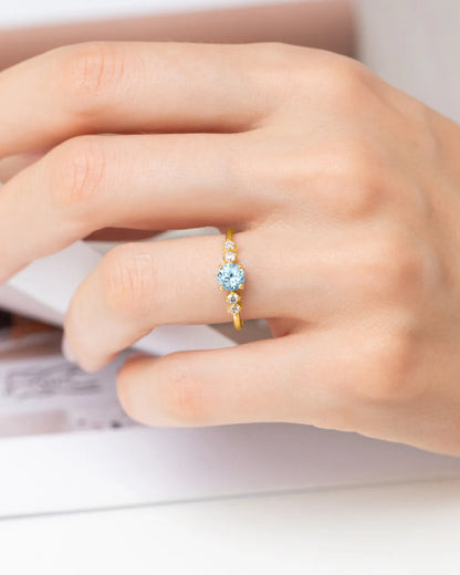 Blue Topaz Everyday Jewellery Gift Set in 18k Gold Vermeil - SJR London Timepiece