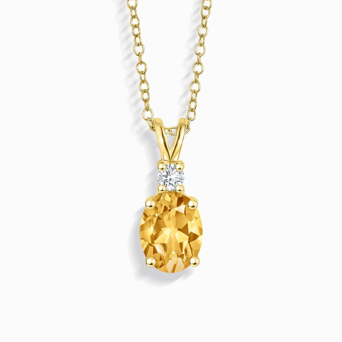 Citrine Pendant Necklace in 18k Gold Vermeil - SJR London Timepiece