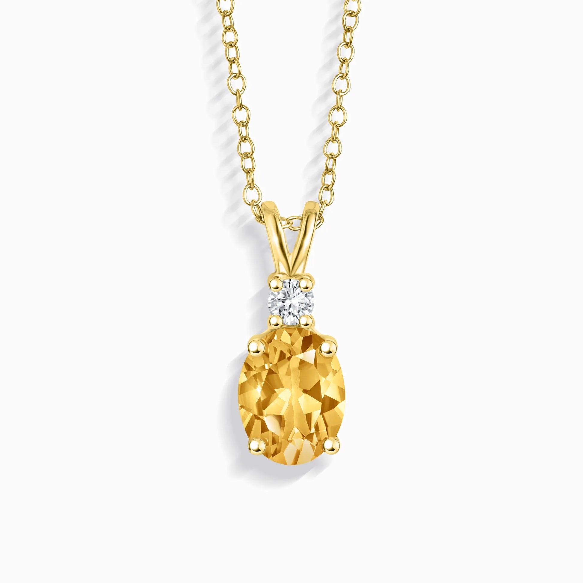Citrine Pendant Necklace in 18k Gold Vermeil - SJR London Timepiece